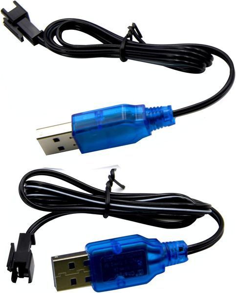 Набор зарядных USB-кабелей Blomiky 3,7 В со штекером для литиевых батарей SM-2P (2 шт) 2143 фото
