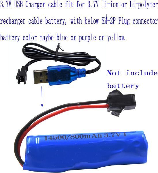 Набор зарядных USB-кабелей Blomiky 3,7 В со штекером для литиевых батарей SM-2P (2 шт) 2143 фото