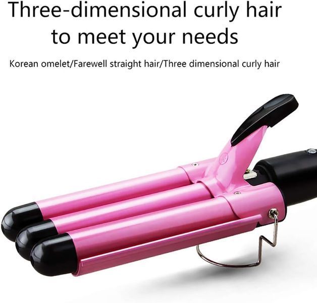 Плойка для волосся Hair Waver з трьома щипцями для створення великих хвиль GD1638 фото