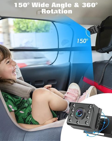 Детская автомобильная камера Zacro HD 1080P 4,3-дюйма 360&deg; 1638 фото