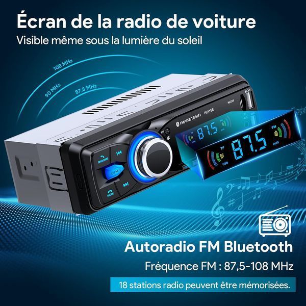 Автомагнітола Chismos N2215 Bluetooth 5.0 1 Din, 9-12V, AM/FM, 2 USB, AUX/SD/TF/MP3 GD1463 фото