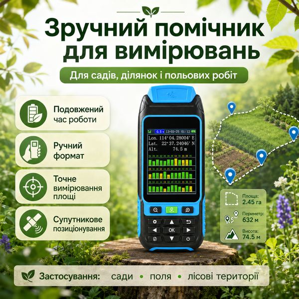 Портативний GPS-вимірювач площі земельних ділянок  GDZ14 фото