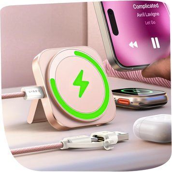 Ультратонка зарядна станція 2-в-1 для Apple MagSafe 2456 фото